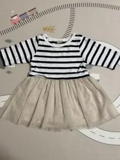 ベビー服 プティマイン ストライプ柄 ワンピース 80