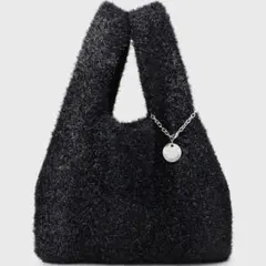 最終値下げ【未使用】OPAQUE.CLIP メタルチャーム付きラメニットバッグ