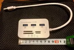 USB3.0カードリー(MSDuo/M2/SD/TF対応)+3Hub