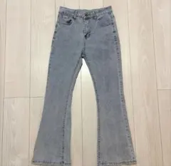 韓国　ハイウエスト　デニム　フレアパンツ