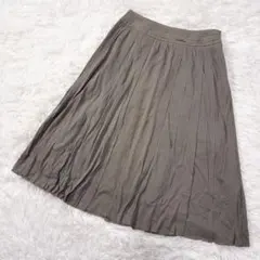 【ESPIE✨エスピエ】膝丈フレアスカート 36 薄カーキ イトキン S