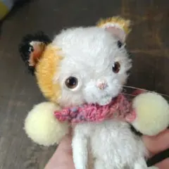 ベロ出しの三毛ちゃん 三毛猫 ねこ ぬいぐるみ 海外作家様 OOAK