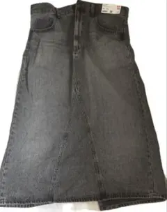 【新品】ユニクロ　デニム　パネルロングスカート　グレー　76