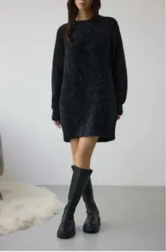 AZUL ブラック オーバーサイズ ニットワンピ