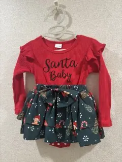 【美品】クリスマスデザインロンパース