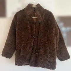 ブラウン　アウター　ボアブルゾン