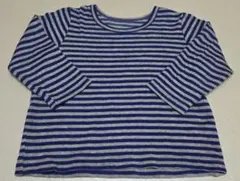 カットソー 薄手 90サイズ 青紫 ストライプ