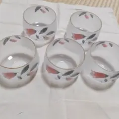 花柄ガラスコップ 5個セット