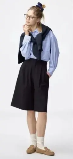 新品　gu ジーユーバミューダショートパンツ Mサイズ 黒