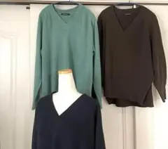 大きめMサイズ AMERICAN HOLIC Vネックセーター グリーン系 緑系