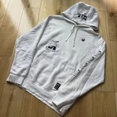 L　NIKE AIR　パーカー　ホワイト　希少　刺繍　プリント　コットン　白