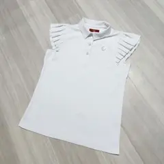 ☆Callaway レッドレーベル☆袖フリルポロシャツ吸汗速乾 M 白
