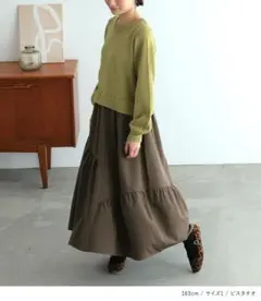 n'Or ニットワンピース オリーブグリーン・ブラウン