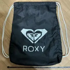 ロキシー　ROXY ナップザック　ナイロン　巾着　リュック　黒×白デカロゴのサムネイル