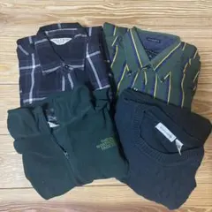 【シャツ、カーディガン、ハーフジップ】秋、冬服4点セット