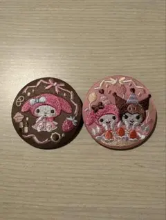 サンリオキャラクターズ 刺繍缶バッジビスケット　マイメロ　クロミ　セット