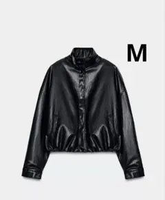 ZARA ザラ　フェイクレザー パデッドボンバージャケット　新品、未使用