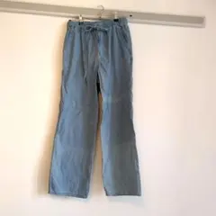 【試着のみ】デニムイージーパンツ　Honeys ハニーズ　リボン　ウエストゴム