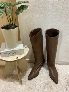 新品未使用 値札付き REGALロングブーツ ブラウン 22cm 中敷き片方欠品