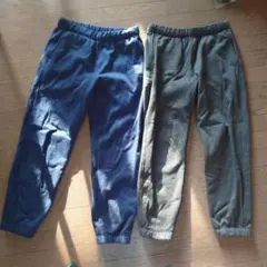 ネイビー グレー暖パンツ 2セット