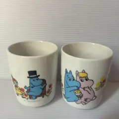 ムーミン 湯呑み 2個セット レトロ　NIKO ニコー　当時物　1970年代