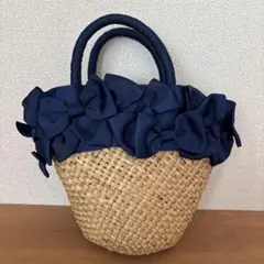 美品 アナトリエ anatelier かごバッグ リボン バスケット - メルカリ