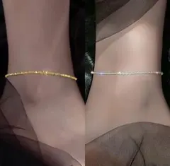 アンクレット チェーン レディース 2色組 韓国 キラキラアクセ ゴージャス