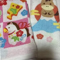 干支　馬　お年賀　粗品　タオル おのし付き袋入り　各2枚×2=4セット