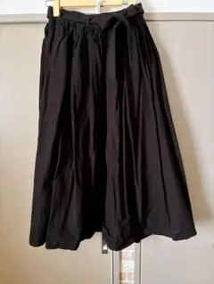 Samansa Mos2 ウエストリボンベルト付スカート スカート ブラック 黒