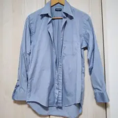 ライトブルー 長袖シャツ コットン100%