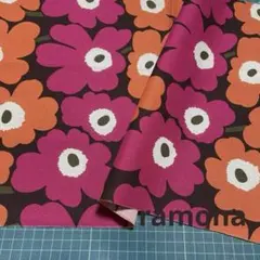 廃盤レア マリメッコ 生地 ミニウニッコ ダークブラウンオレンジ