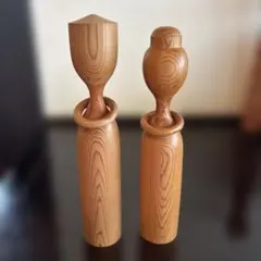 木製 こけし 2体セット 伝統工芸品 屋久杉 木製 屋久杉こけし 2体セット 伝統工芸品 - メルカリ