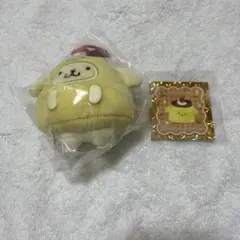 サンリオ にっこりーノ ポムポムプリン 純喫茶のぬいぐるみマスコット　ステッカー