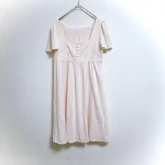 レッセパッセ ワンピース ピンク 半袖 38 フレア レース 可愛い 春夏 清楚