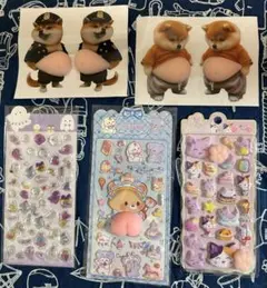 5点セット 3Dぷくぷくシール おしりシール　デコ 立体ステッカー シール帳