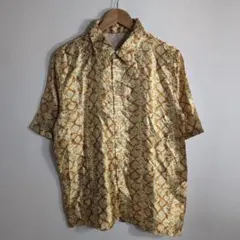 ジバンシー ボタニカル柄 開襟リゾートシャツ Ⅱ 美品 リネン 
