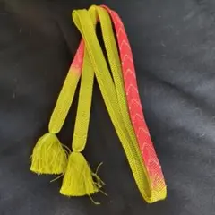 若草〜朱ピンク 帯締め 組紐 房付き｜訪問着・付下げ向き　コーディネート例あり