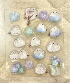 シマエナガ　ボンボンドロップシール　おすそ分け