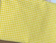 イエロー ギンガムチェック 綿生地