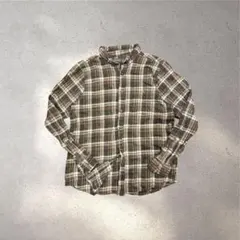 vintage ネルシャツ XL チェック柄 グレー 古着 アメカジ　アメカジ