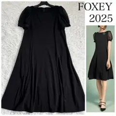 名品 FOXEY NEW YORK マーメイドプリンセスフリルワンピース黒 42