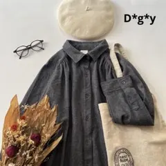 b1799＊ D*g*y 肩ギャザー ウール混 シャツのサムネイル