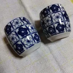 有田焼 湯飲み 青白花柄 2個セット