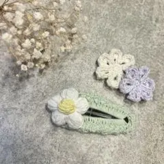 ハンドメイド ヘアピン 花 かぎ針編み ナチュラル 大人かわいい 春夏アクセ
