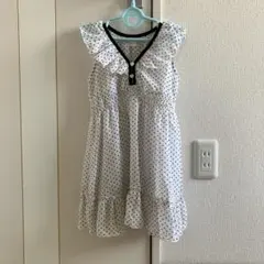 ノースリーブワンピース　ホワイトドット柄 120cm ワンピース　ノースリーブ