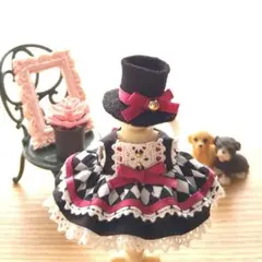 小さいサイズ♡ダイヤチェックのワンピース♡黒♡メルカリ便♪のサムネイル