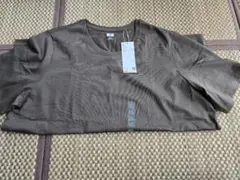 ユニクロ★スーピマコットン　クルーネックTシャツ3XLダークブラウン新品