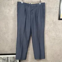 メンズ スラックス テーパード センタープレス L相当 ブルー 無地 メンズ