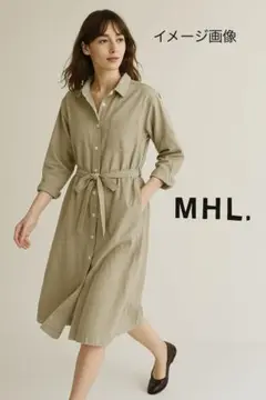★美品！MHL. グレー シャツワンピース 長袖