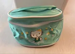 Hello Kitty バニティポーチ グリーン 花柄